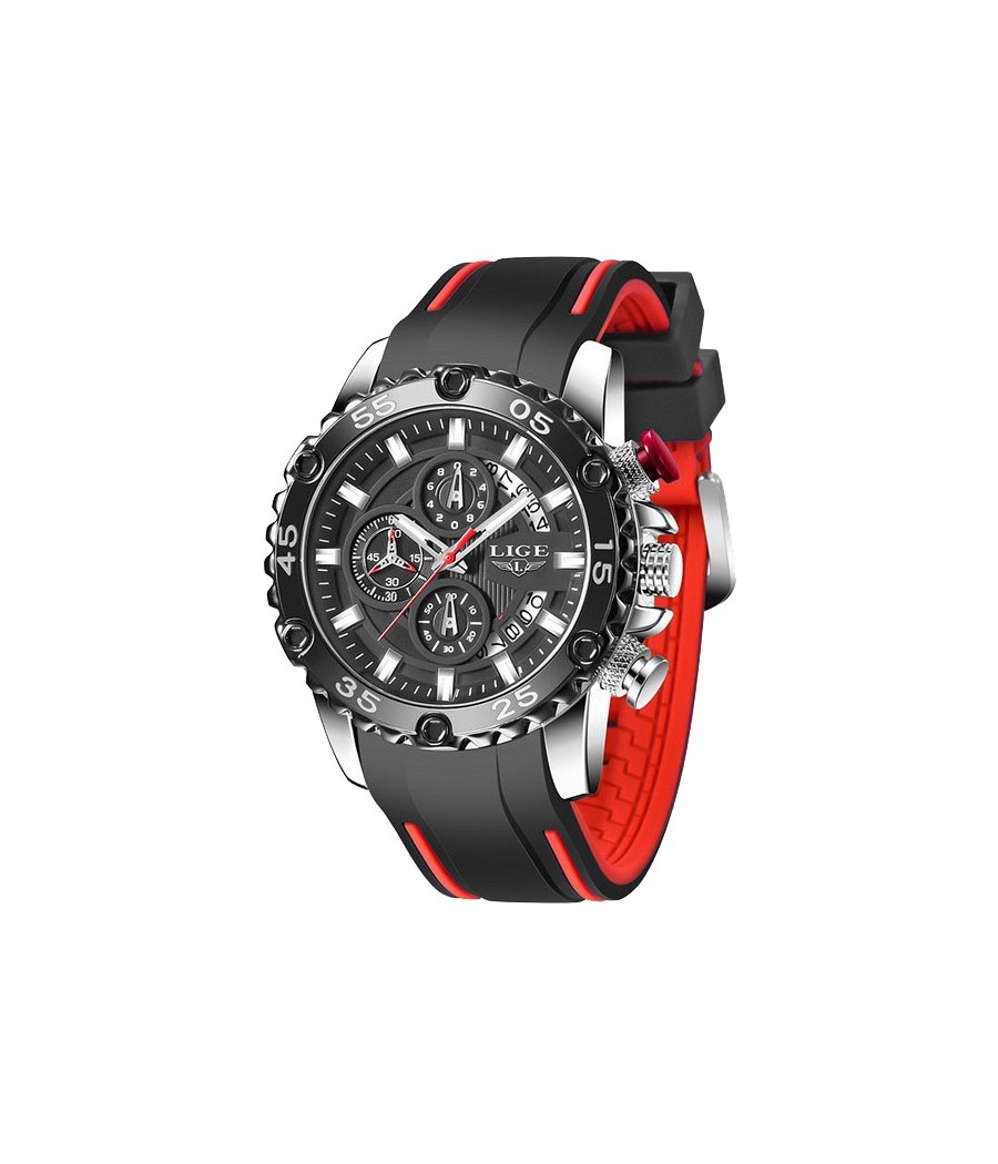 Montre LIGE 10027 Noir & Argent