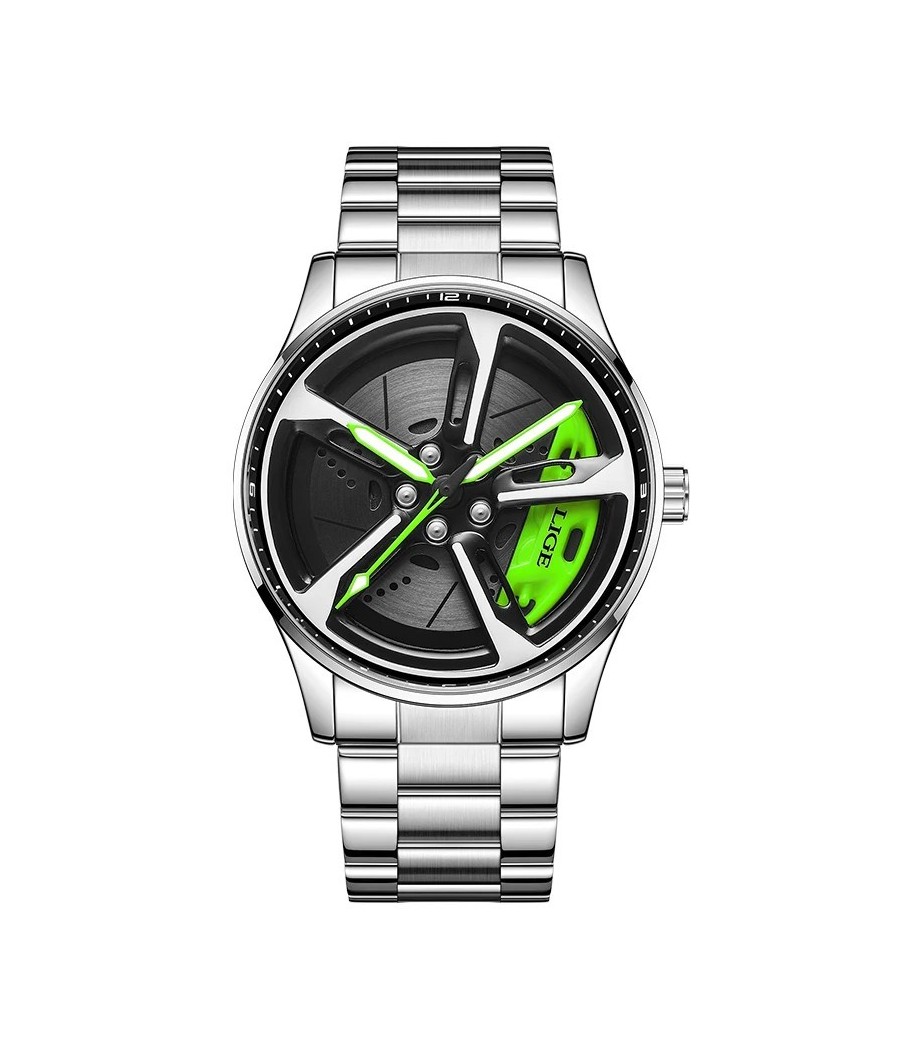 Montre LIGE Fasten - Vert &...