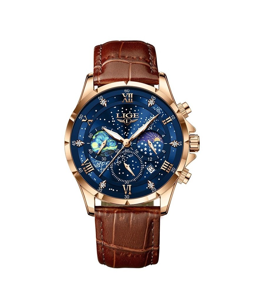 Montre LIGE Myriad - Bleu &...