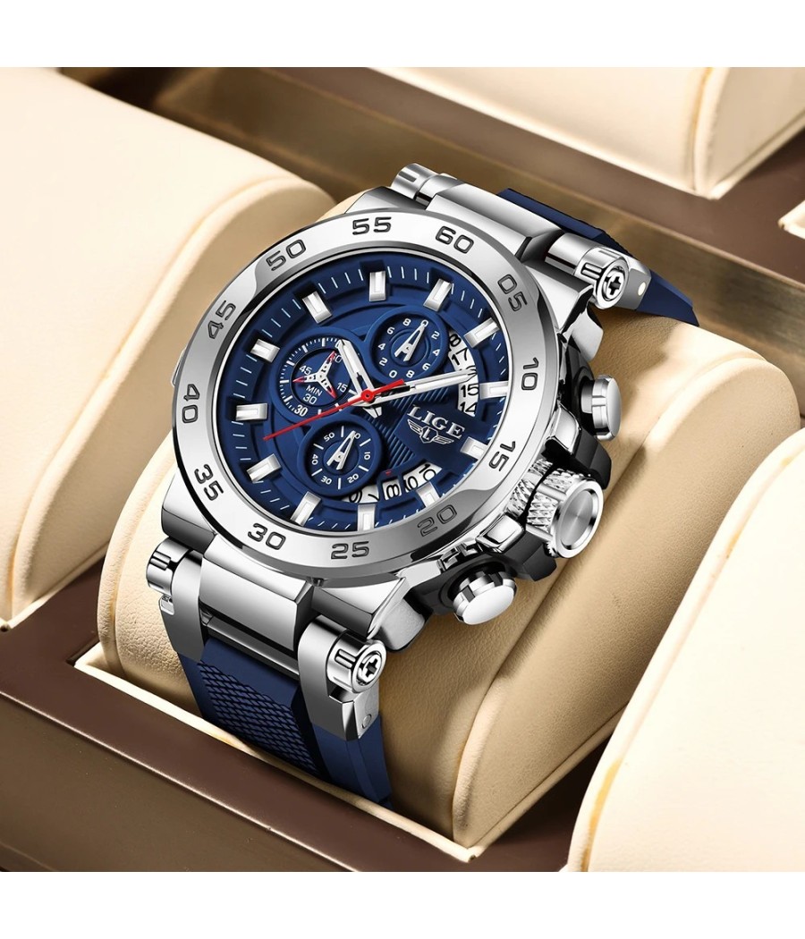 Montre LIGE Era - Bleu &...