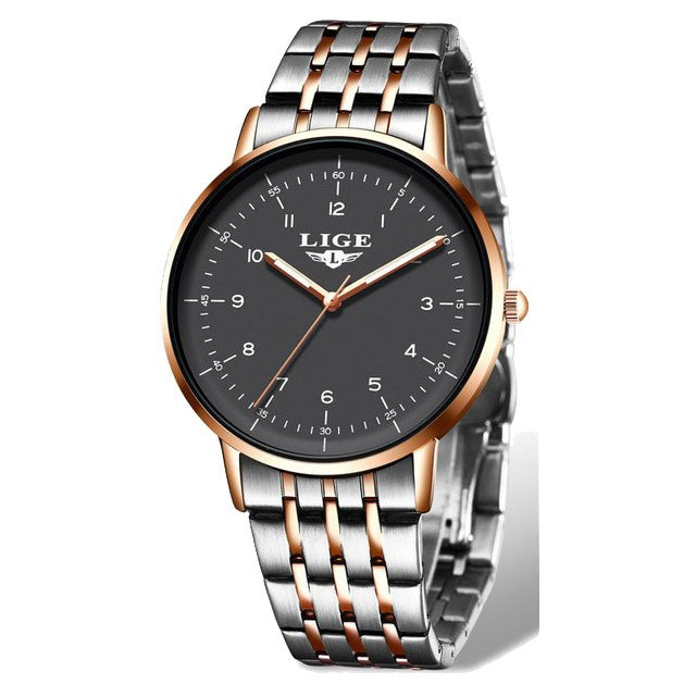 Montre LIGE 10032 Marron & Or