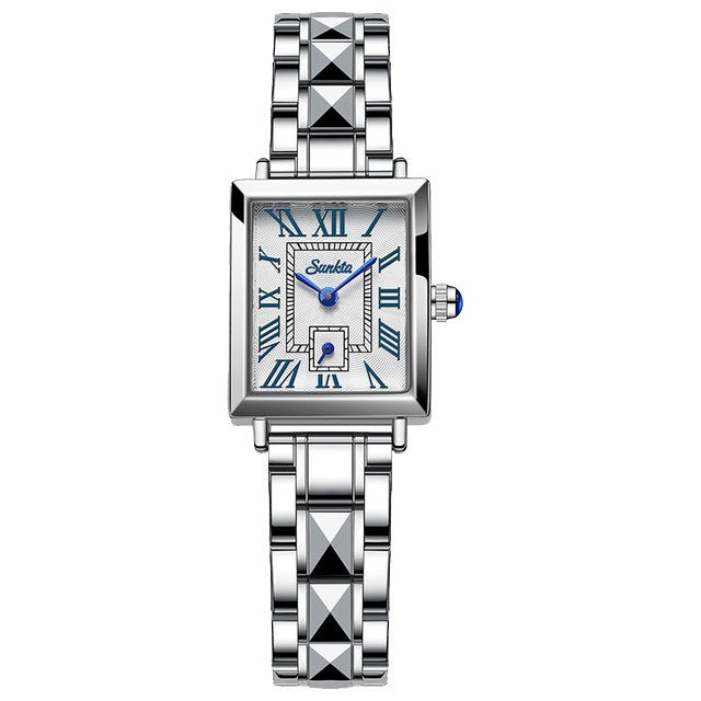 Montre SUNKTA 6695 Blanc & Argent
