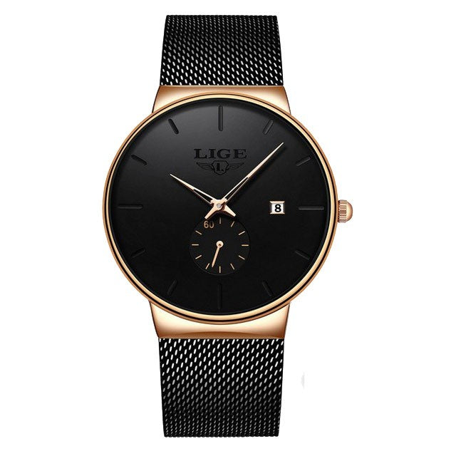 Montre LIGE 9969 Noir & Or