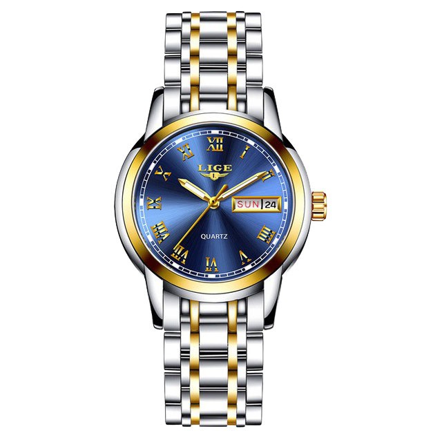Montre LIGE 10007 Bleu & Or