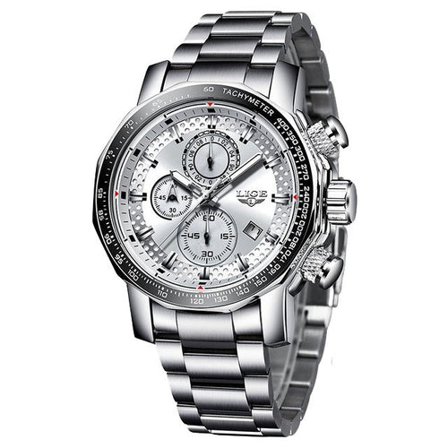 Montre LIGE 9902 Blanc & Argent