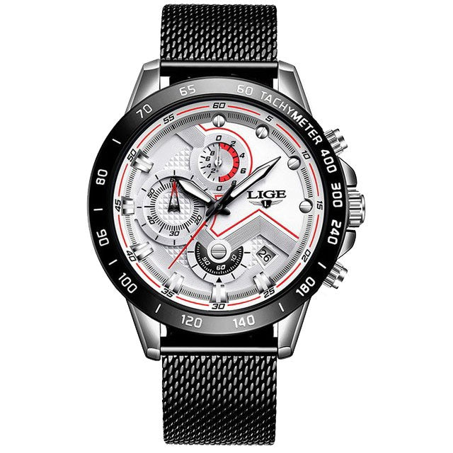 Montre LIGE 9929 Blanc & Argent