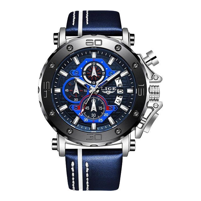 Montre LIGE 9996 Bleu & Argent