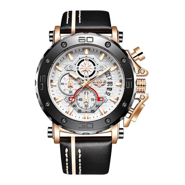 Montre LIGE 9996 Blanc & Or