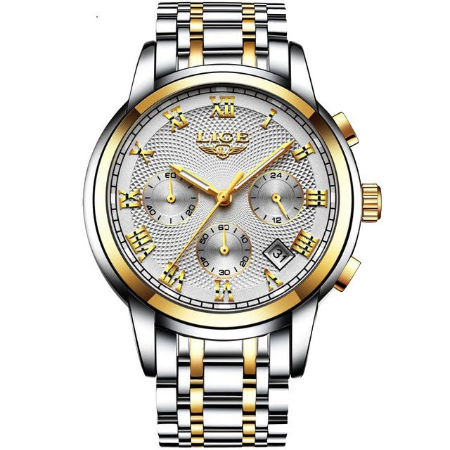 Montre LIGE 9849 Blanc & Or