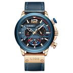 Montre LIGE 8959 Bleu & Or