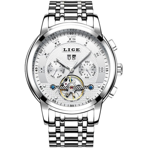 Montre LIGE 9841 Blanc & Argent