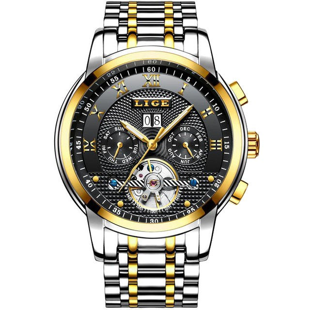 Montre LIGE 9841 Noir & Or