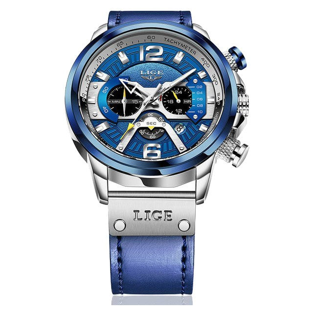 Montre LIGE 8917 Bleu & Argent