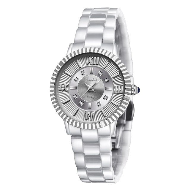 Montre SUNKTA 6632 Blanc & Argent
